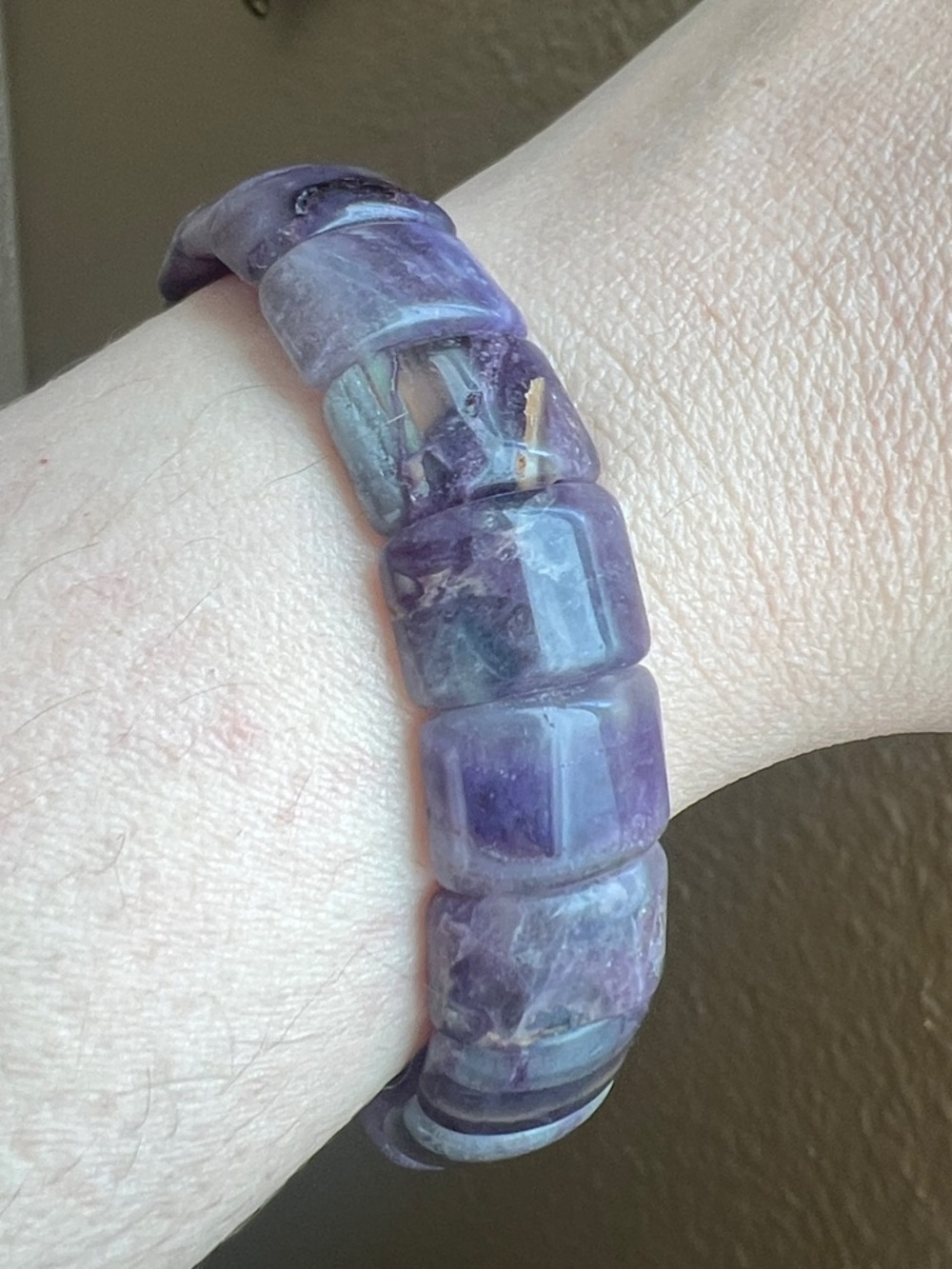 Amethyst Natural Stone Stretch Bracelet Size 7.5
